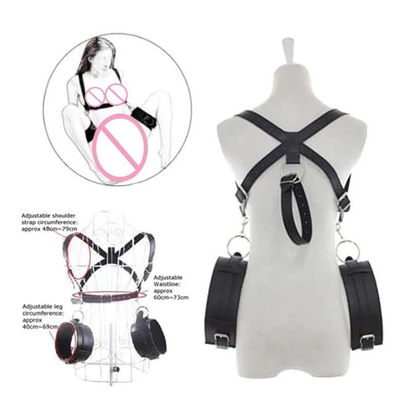 Thigh Restraint Straps Sling Leg Spreader Open Restraint Belt Bondage Harness With Wrist Cuffs BDSM Sex Position Aid Adult Toys