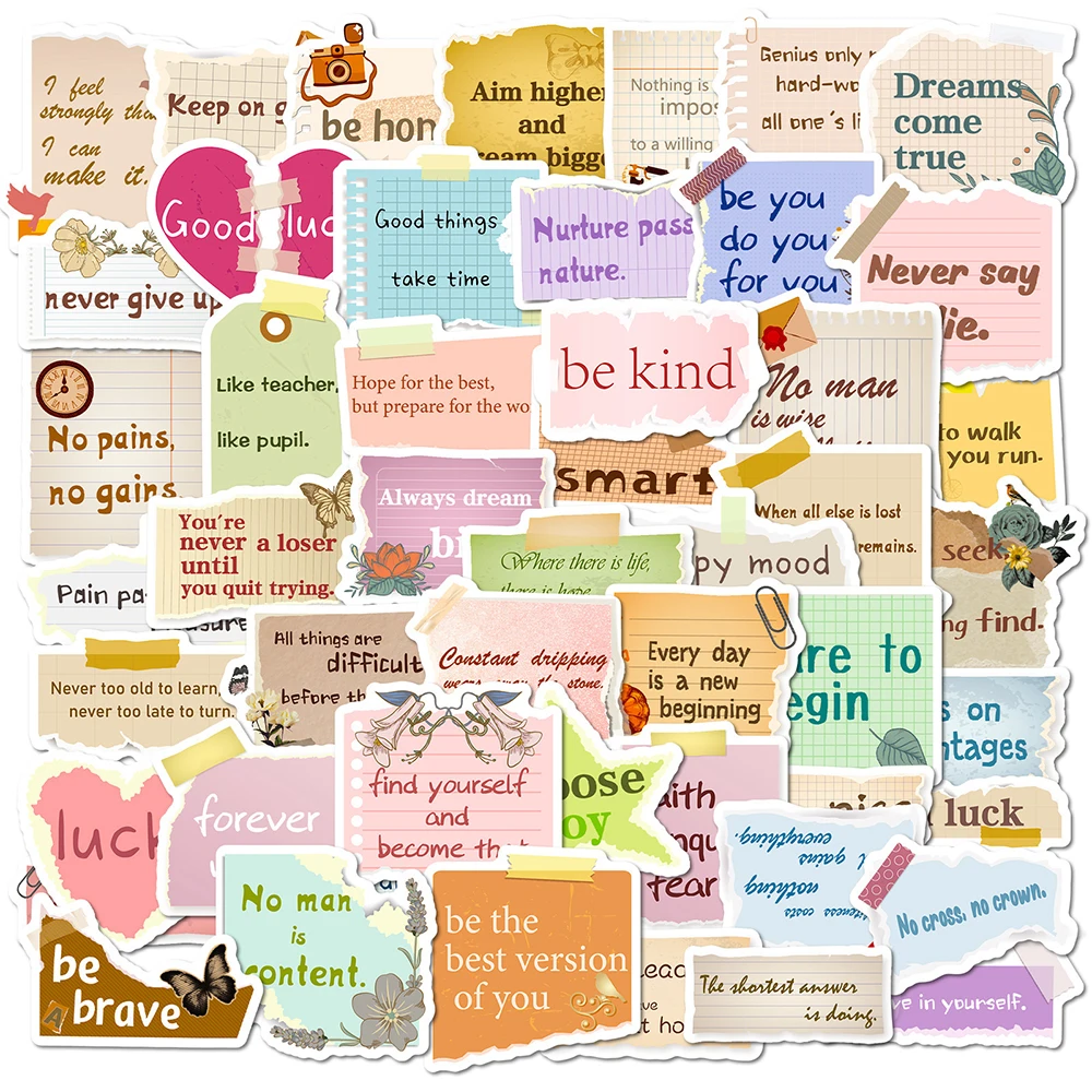 

10/30/50/100PCS Inspirational Quote Stickers for Kids Positive Decals for Laptop Phone Motivational Phrase Sticker for Teens Kid