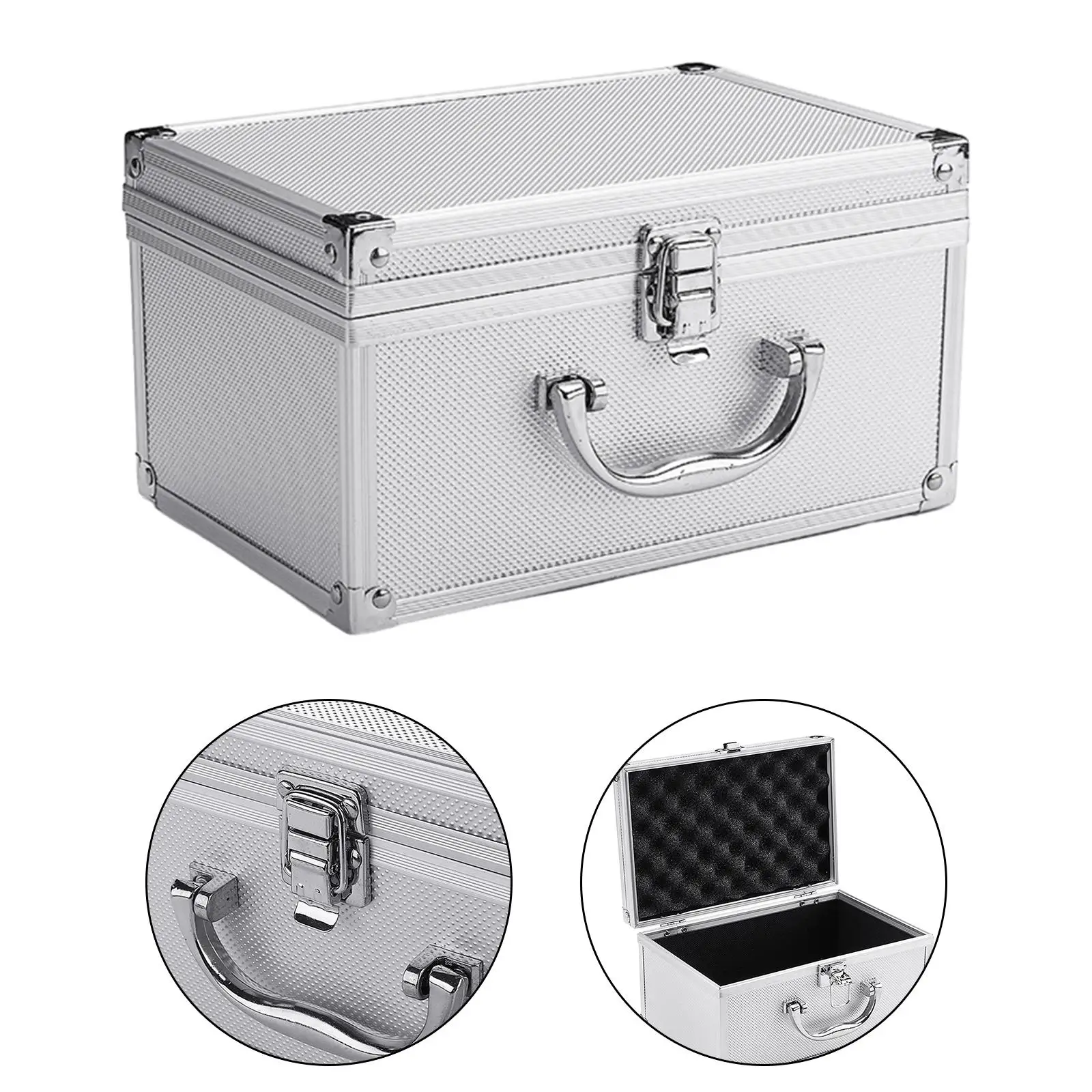 Tool Box Aluminum Alloy Instrument Case Durable Strong Portable Organizer Large Space for Warehouse Garage Household Car