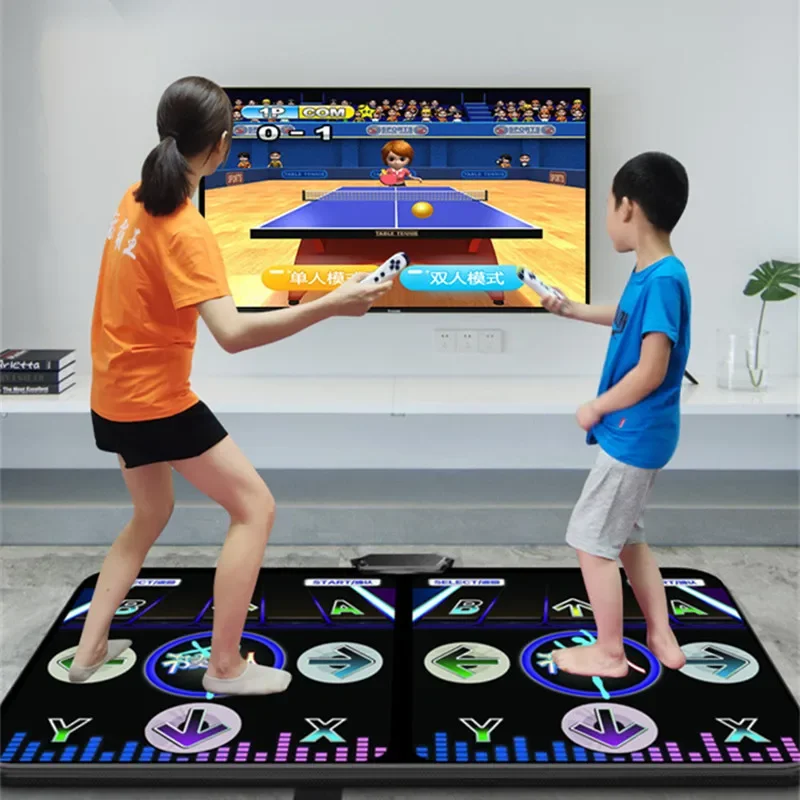 Double Wireless Dancing Mat Computer TV Dual Purpose Yoga Fitness Game Mode Dual Somatosensory 2 Gamepad Games Console with Host