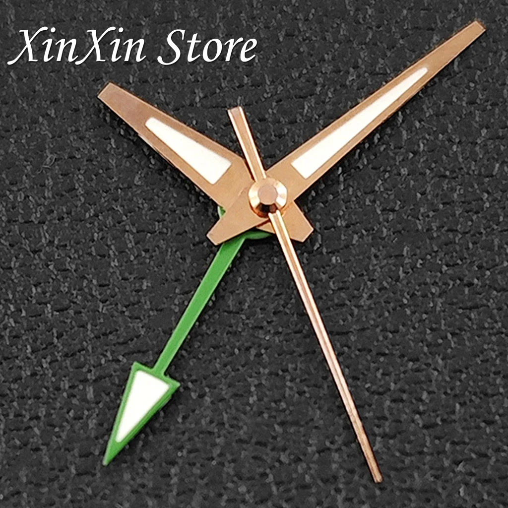 Silver Red High Quality GMT Watch Hands with C3 Green Luminous Needles