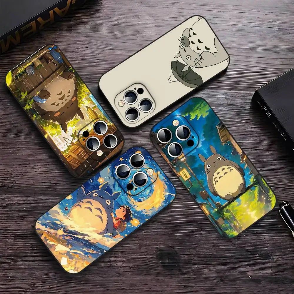 Totoro-Themed Black Phone Case