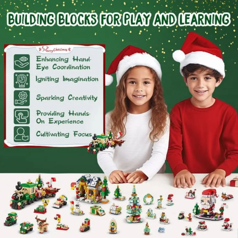 Christmas Advent Calendar 24 Days Countdown Surprise Blind Box Building Blocks Puzzle Assembly Toys For Kids Adult Gifts christmas countdown calendar