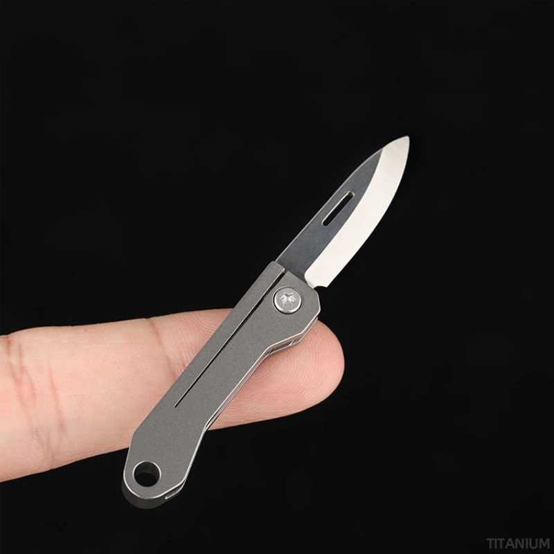Titanium Alloy Mini EDC Knife Camping Equipment Unboxing Mini Knife
