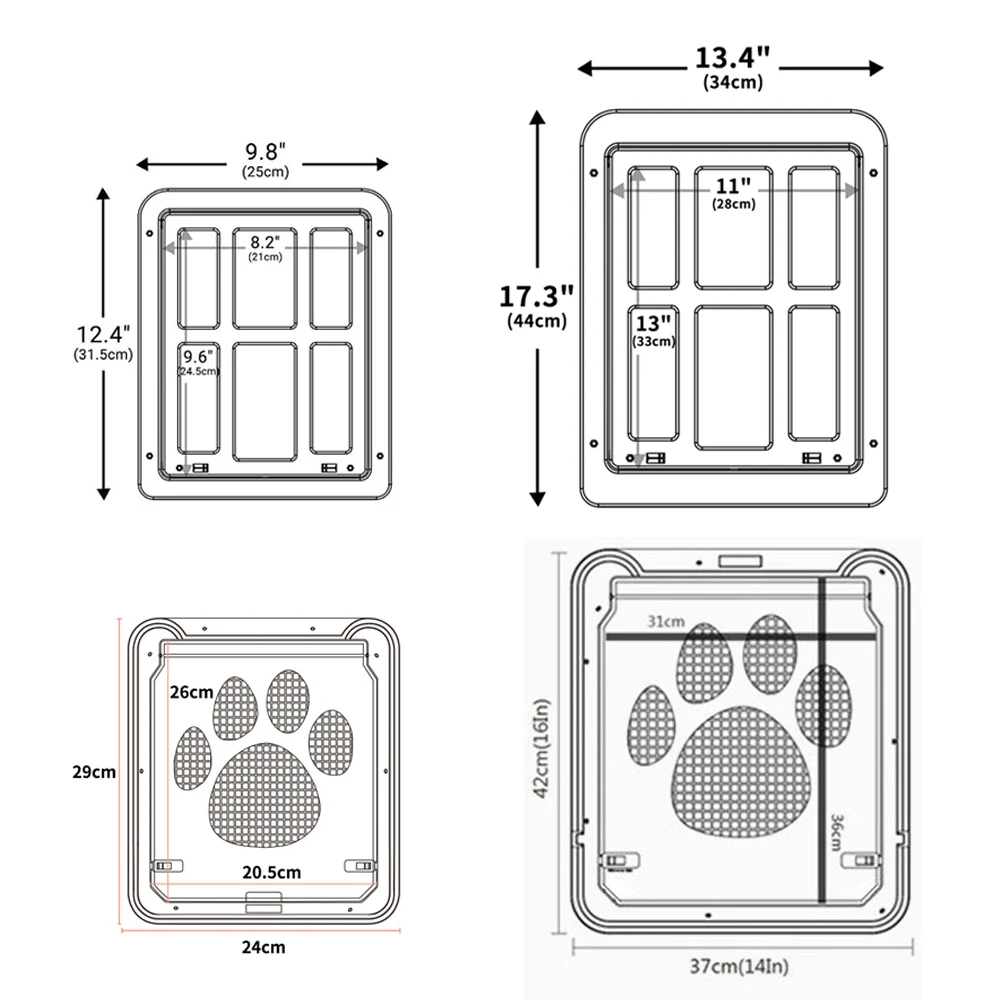 Pet Screen Door Large Cat Dog Doors with Magnet Lockable Flap Net Gate pet door