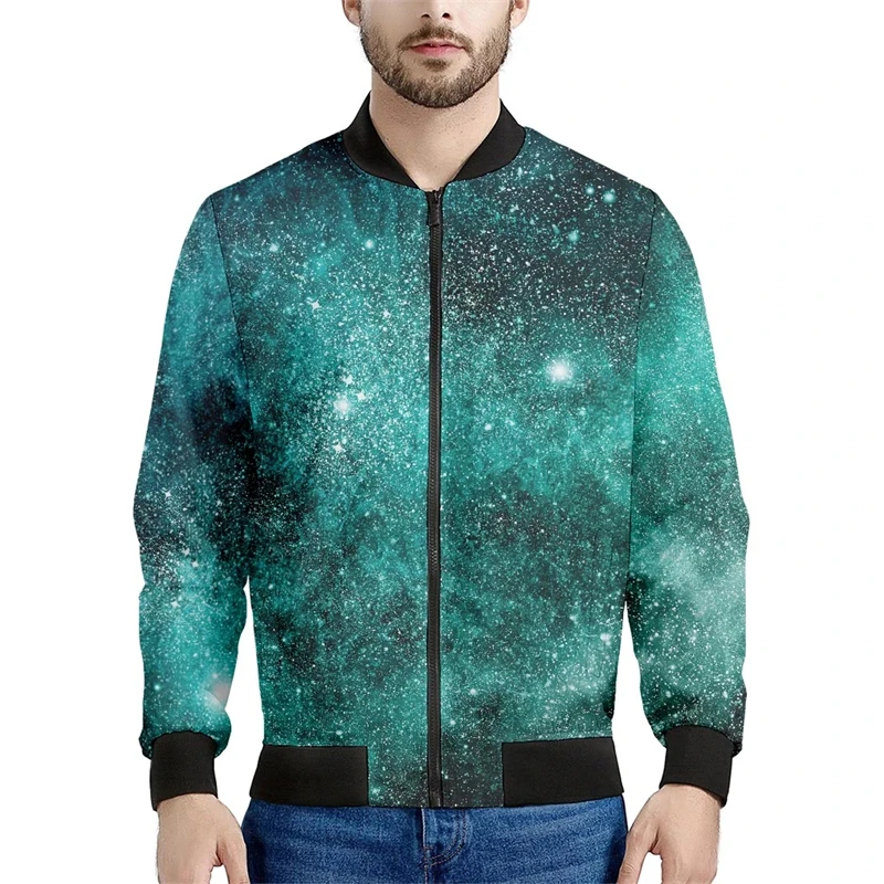 Sudadera con cremallera unisex con estampado 3D de galaxia y espacio psicodélico de moda Harajuku, ropa de gran tamaño para hombre