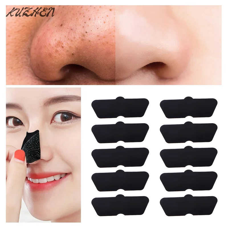10 Pcs Nose Blackhead Remover Mask Nasal Strips Black Head Nose Dot Spot Peel Off Sticker Face Acne Whitehead Pore Cleaner Mask