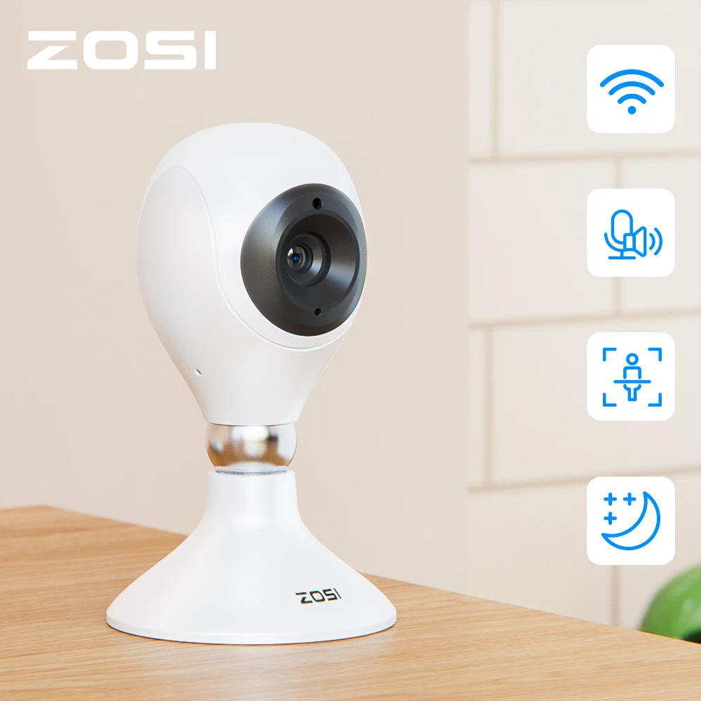 ZOSI 2K Indoor WiFi Home Security Camera with 2 Way Audio Cloud & SD Card Storage 3MP HD Smart