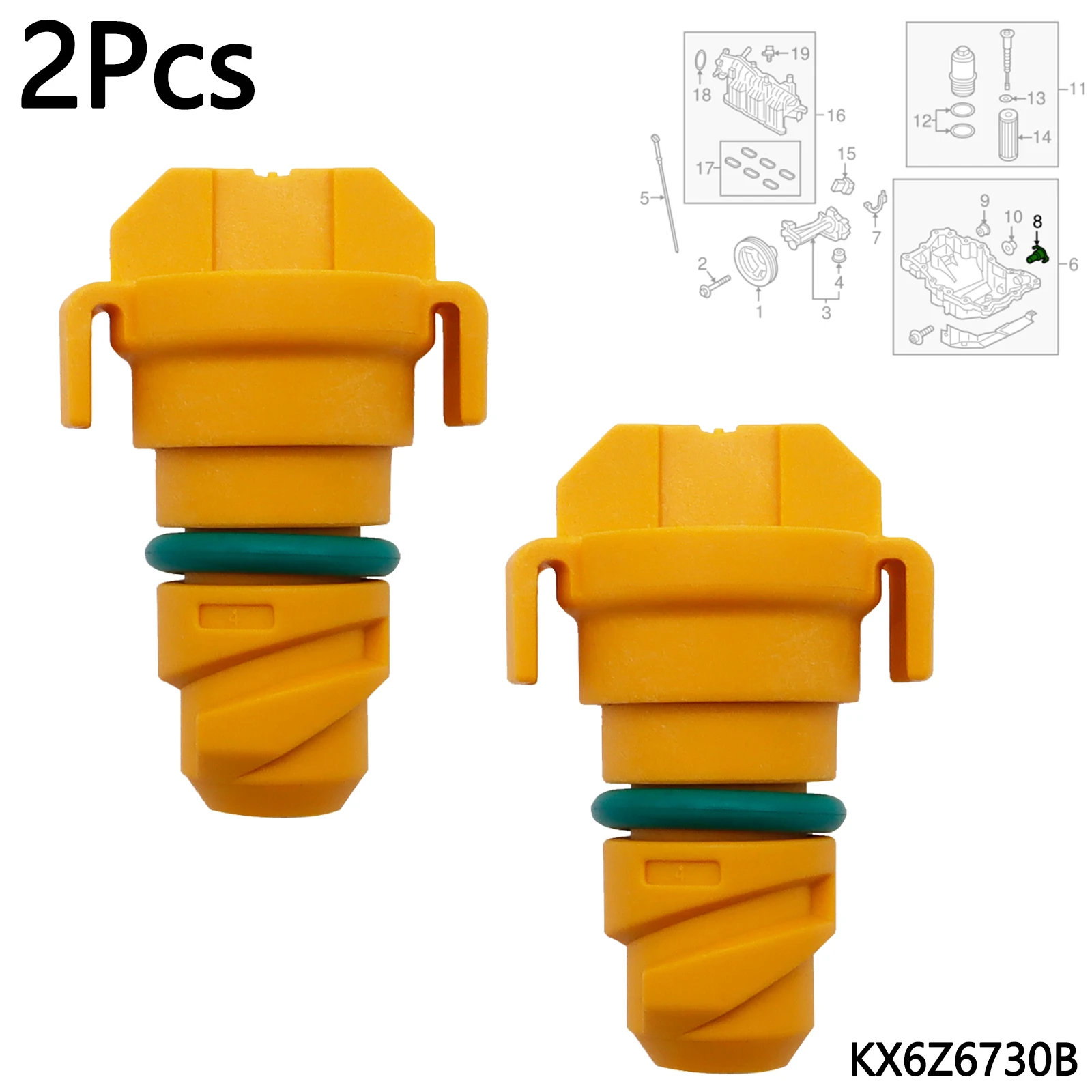 Oil Engine Drain Plug Parts 2pcs ABS Engine Replacement For FORD EDGE 2015-For Ford F150 2015-KX6Z6730B,oil drain plug gasket,oil drain plug seal washer,sealing washers