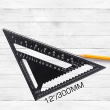 

Square Measuring Ruler 12 inch Aluminum Alloy Triangle Ruler Angle Protractor Miter Speed Metric Imperial Woodworking Tools
