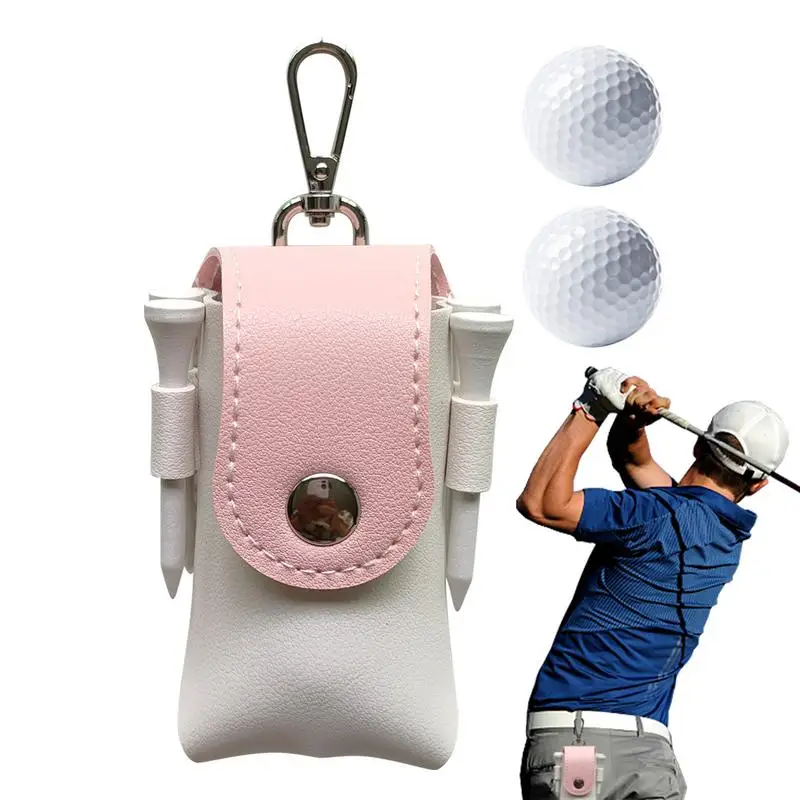 

Golf Ball Bag Pouch With 2 Balls Pouch For Practical Storage Golf Ball Case Waist Holder Bag Hook Clip Holding Balls Storage