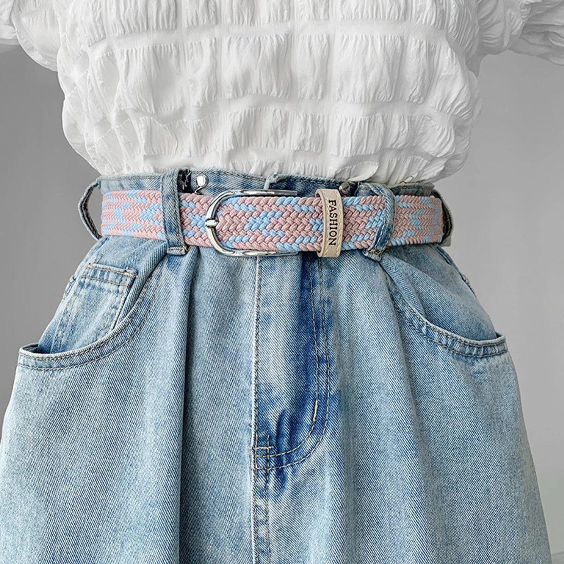 

Punch-Free Men And Women's Woven Belt Elastic Elastic Fashion Korean Trend High-Quality Adjustable Lazy Belt Sports Belt