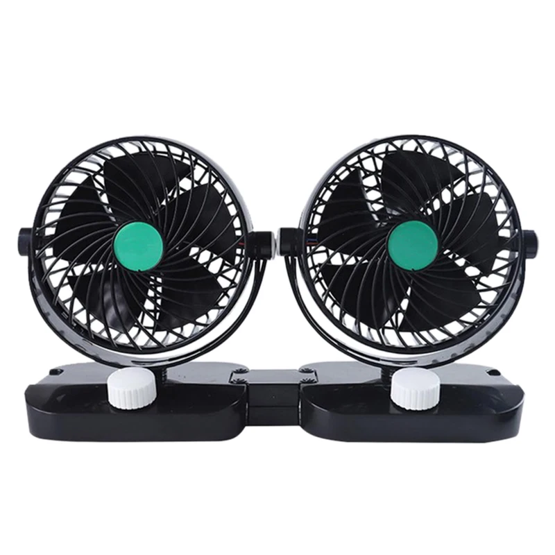

Mini 6 Inch Car Fan Double Head Shaking Small Electric Auto Fan Universal Summer Cooling Fan