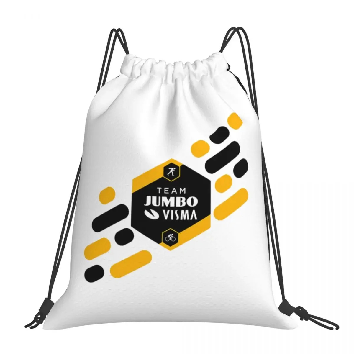 

Team Jumbo Visma Pro Cycling Team Uci World Tour Backpacks Fashion Portable Drawstring Bags Shoes Bag BookBag For Man Woman