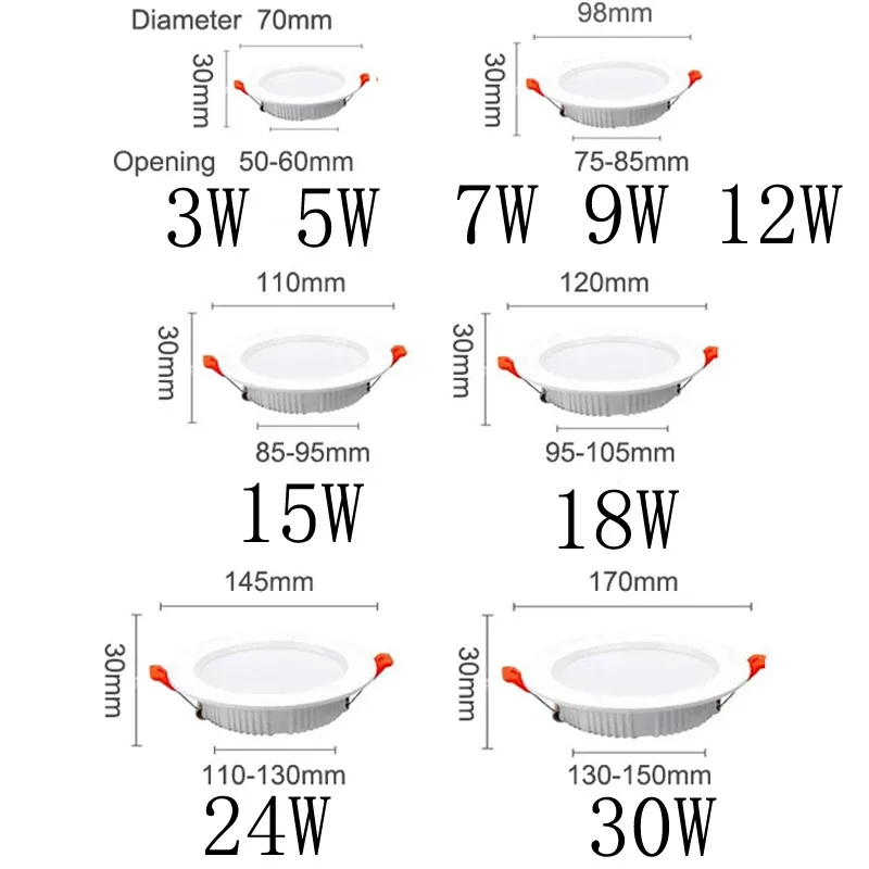 Recessed Spot light Built-in focos Indoor Home Lighting AC220V S20b655f06a4d45dda67359260a974f255
