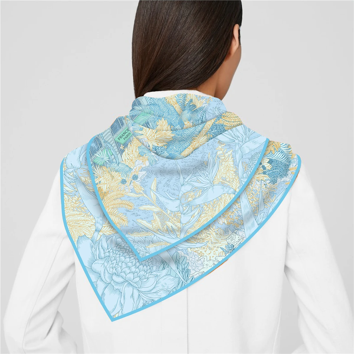 Neues Design Dschungel Palast Twill Seide Schal Schal Luxusmarke quadratischen Schal Frauen Hijab Bandana Foulard Halstuch Kopftücher – Detail 16