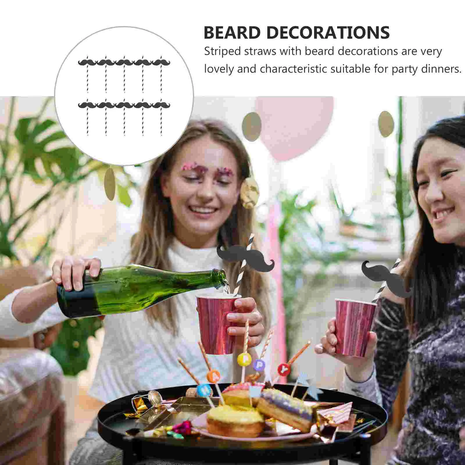 Straw Recreational Supply Party Supplies Decoration Prop Mustache Straws Paper Drinking Tableware Decorative