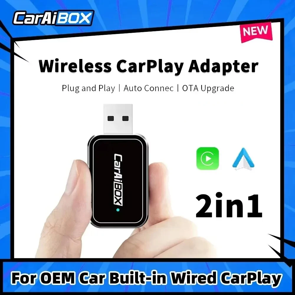 CarAIBOX 2in1 Wireless CarPlay Adapter Wireless Android Auto 