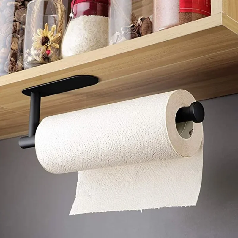 Kitchen Towel Holder Stainless Steel Paper Towel Holder Under Sink Organizer Lengthen Storage Rack Sink Accessories SNJ007 1