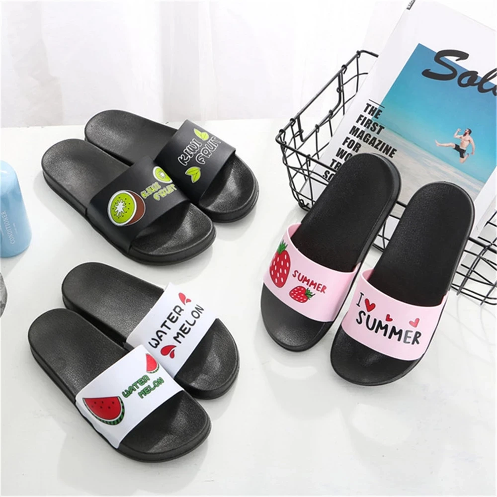 Summer Comfort Indoor Women Slippers Gothic Style 3D Rose Print Non-slip Casual Ladies Slide Light Female Sandals