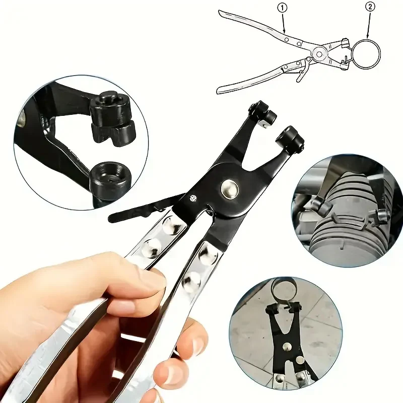 Professional Car Water Pipe Hose Clip Pliers Clamp Swivel Drive Jaw Locking Tool Removal And Installation Of Ring-Type Flat-Band 3