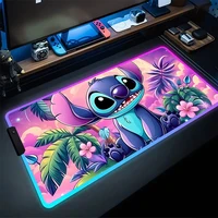 RGB Stitch Luminous Mouse Pad PC Kawaii Anime Colorful Mousepad XXL Gamer Cabinet Keyboard Rug Laptop Gaming Extended Desk Mat - Image 3