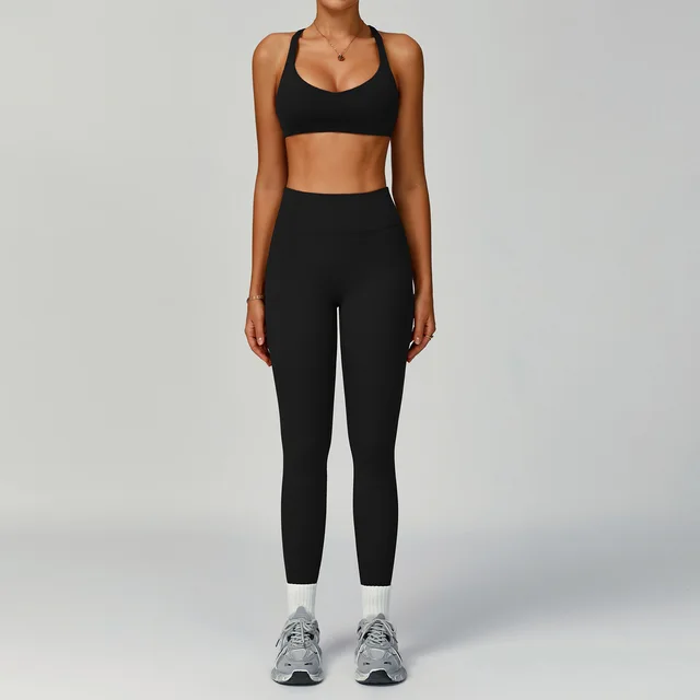 2Pcs Yoga Sets Sportswear Women Gym Set Workout Clothes High Waist Leggings Yoga Shorts Sports Bra Short Sets Fast Dry Summer 3