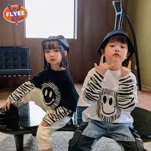 

Children's Long Sleeve T-shirt Boys Girls Cotton Tee Shirts Baby Fake Two Pieces Clothing Kids Clothes Big Boys Cartoon T-Shirts