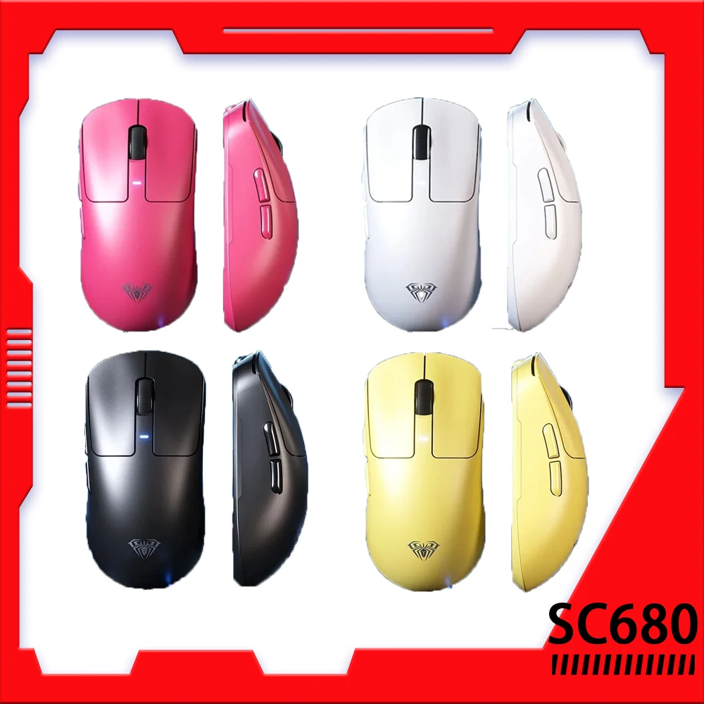 

Aula Sc680 8k Mouse Lightweight Game E-Sport Mouse Wired/2.4g/Bluetooth Gaming Mice For Mechanical Keyboard Computer Accessories