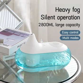 Humidifier 2800ML Benchtop Air Humidifier Atomizer Large Capacity Home Bedroom Office Night Light Large Spray Ultrasonic Sprayer 1