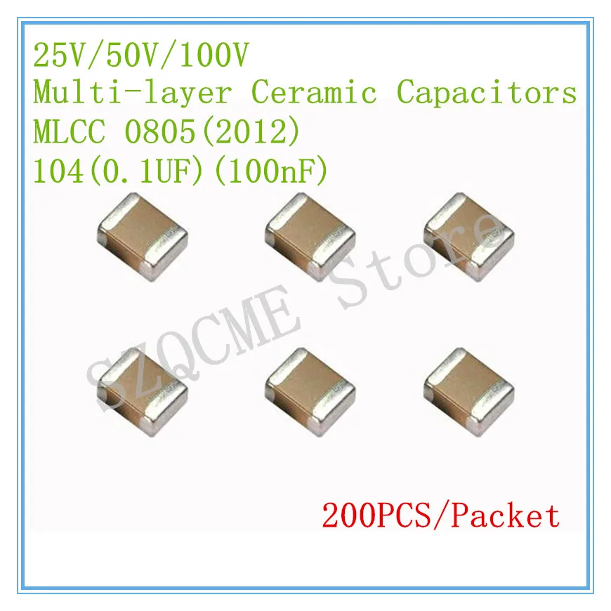 4000 Pezzi Condensatore SMD 0805 100nf (0.1uf) 50V X7R 10% - Originale Smw