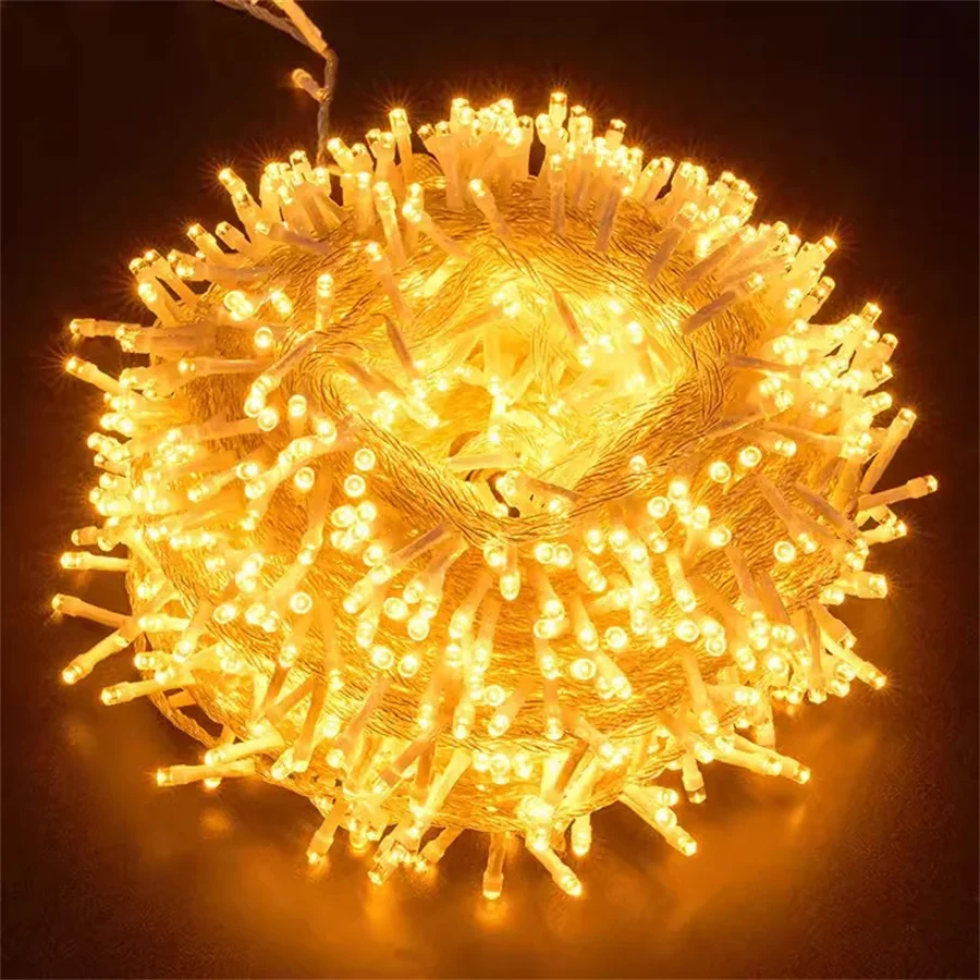 thumbnail image 1 of Guirnalda de luces LED navideñas para exteriores, resistente al agua, de 100 a 600 m, para bodas, fiestas y vacaciones, 220 V, 1 of 5