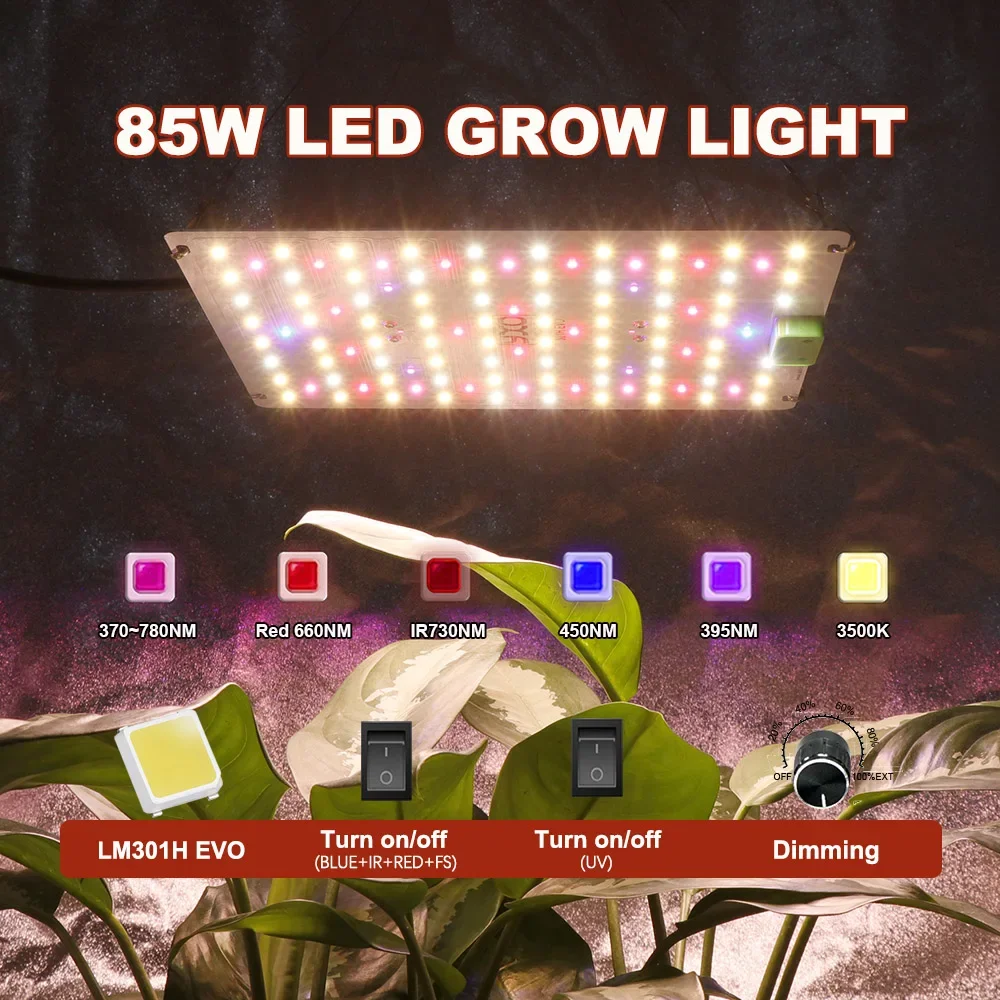 85W 180W LED Grow Light Full Spectrum LM301H EVO Phyto Lamp for ...