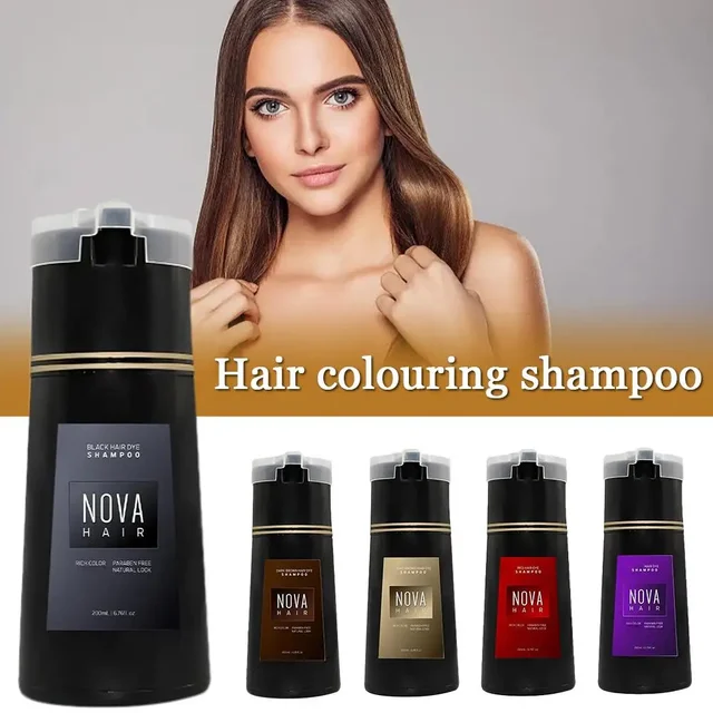 Nova teinture des cheveux 3-en-1 soin des cheveux shampooing naturel rapide cheveux blancs teints noir teinture des cheveux commodité durable hommes femmes soins des cheveux 1
