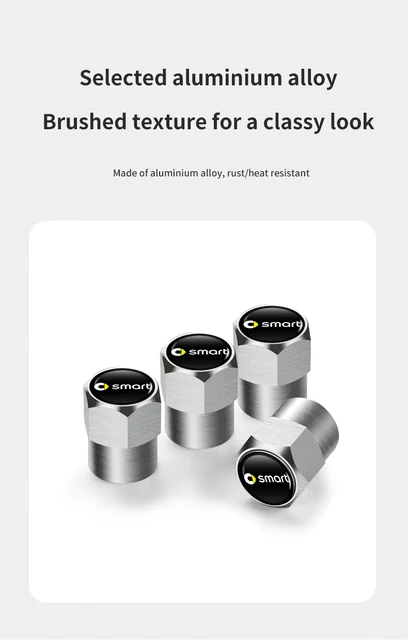 Tappi Valvole Pneumatici Per Auto Smart - Coprivolanti In Alluminio Con Design Esclusivo - Foto 6