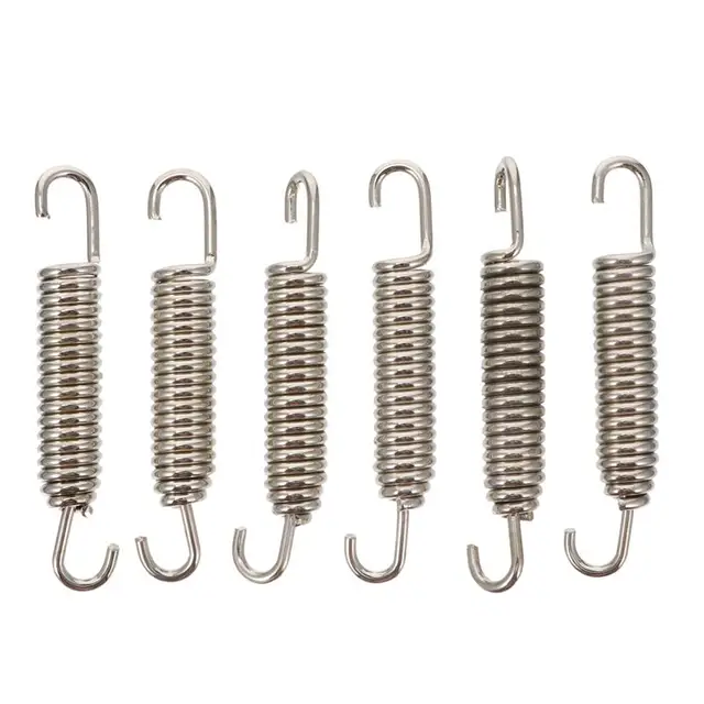 6pcs Motorcycle Exhaust System Muffler Springs Stainless Steel 65mm Length Universal Muffler Exhaust Springs stretch Spring Hook