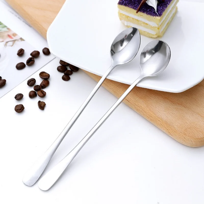 Tea Spoon Tea Coffee Soup Spoon For Eating Mixing Stirring Long Handle Teaspoon Cocktail Ice Cream Honey Kitchen Cutlery