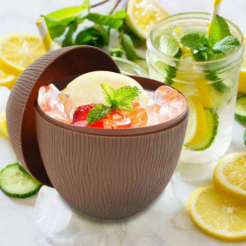 6 Bicchieri Riutilizzabili A Forma Di Ananas Con Cannucce Di Carta - 400 Ml - Perfetti Per Feste Tropicali, BBQ, Picnic - 4