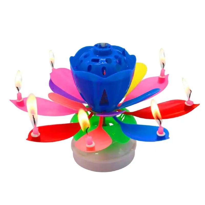

Подсвечник на день рождения Lotus, пение, подсвечник для торта, многоразовая подсвечник на день рождения, подходит для торта любого размера, отличный Декор