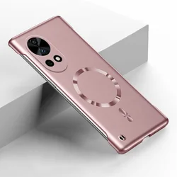 Sleek Magnetic Wireless Charging Metal Frame Hard Case for Huawei nova 8 Pro 5G (RGold)