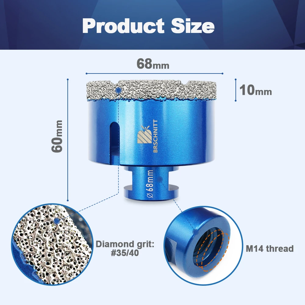 Brocas De Perforación De Diamante De 30 Mm Con Rosca M14 Para