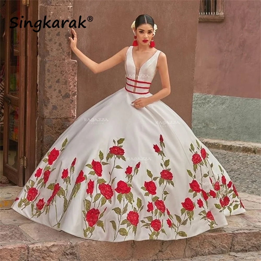 Vestido De baile De quinceañera mexicano, traje blanco De lujo, tren De corte, dulce 16, bordado, cordones, Años Xv, 2022 _ AliExpress Mobile