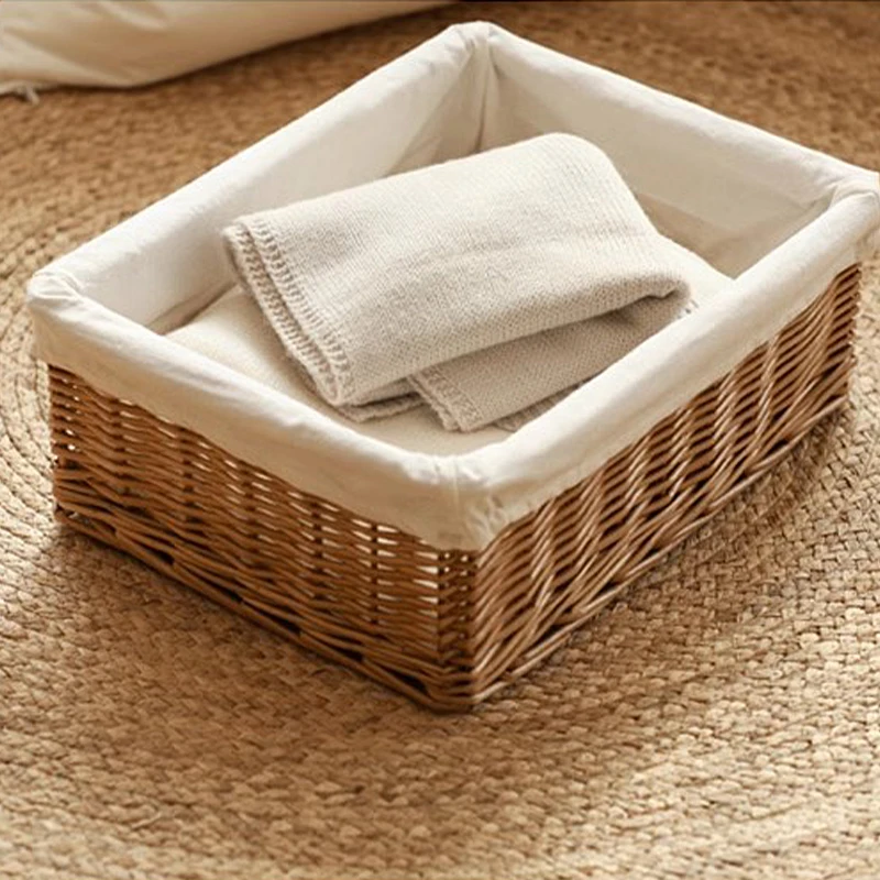 Rattan Baskets Wicker Basket Bathroom Laundry Basket Woven Straw Storage Basket Cloth Sundries Organizer Wardrobe Container Case - AliExpress 15