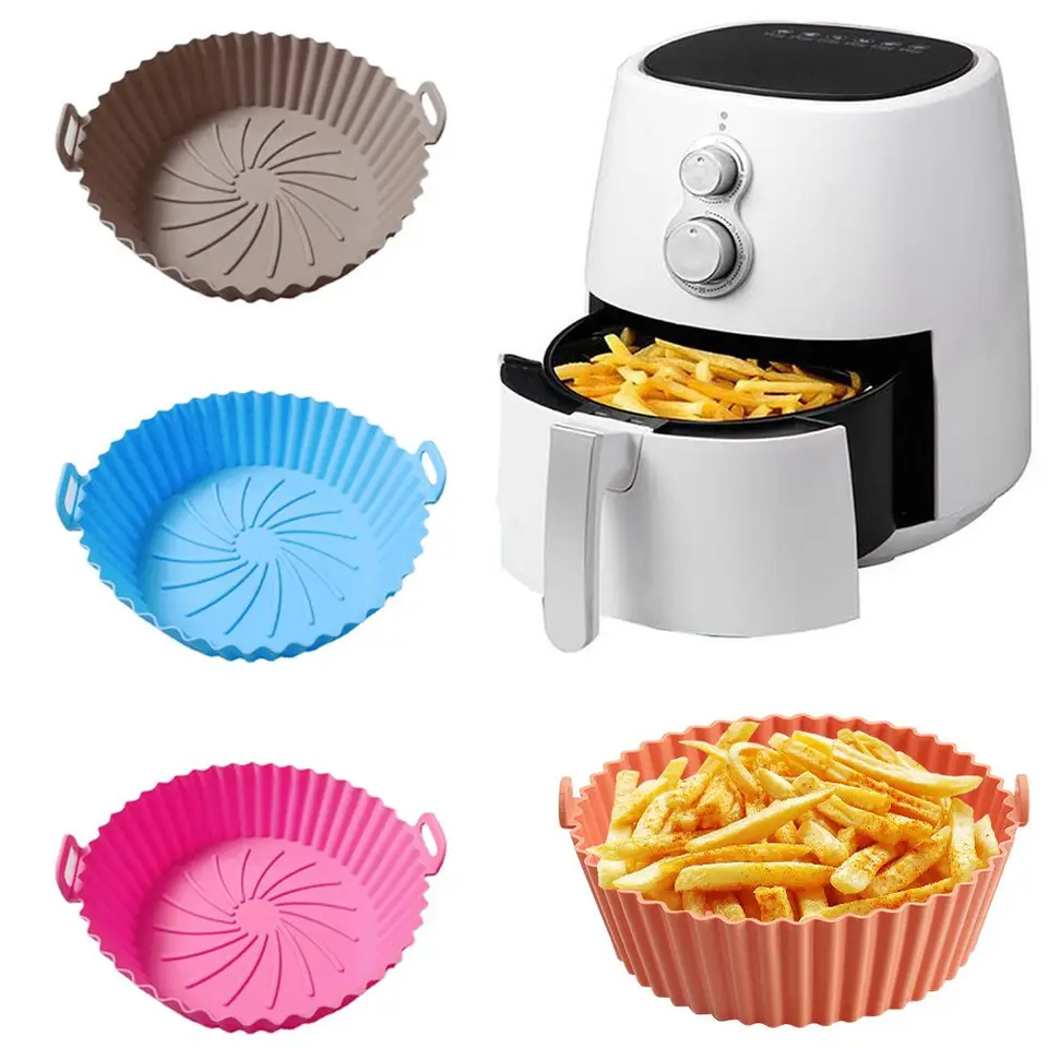 Carta Forno Per Friggitrice Ad Aria - 24 Cm, 50/100 Pezzi, Resistente Fino A 230°C, Antiaderente - Foto 2