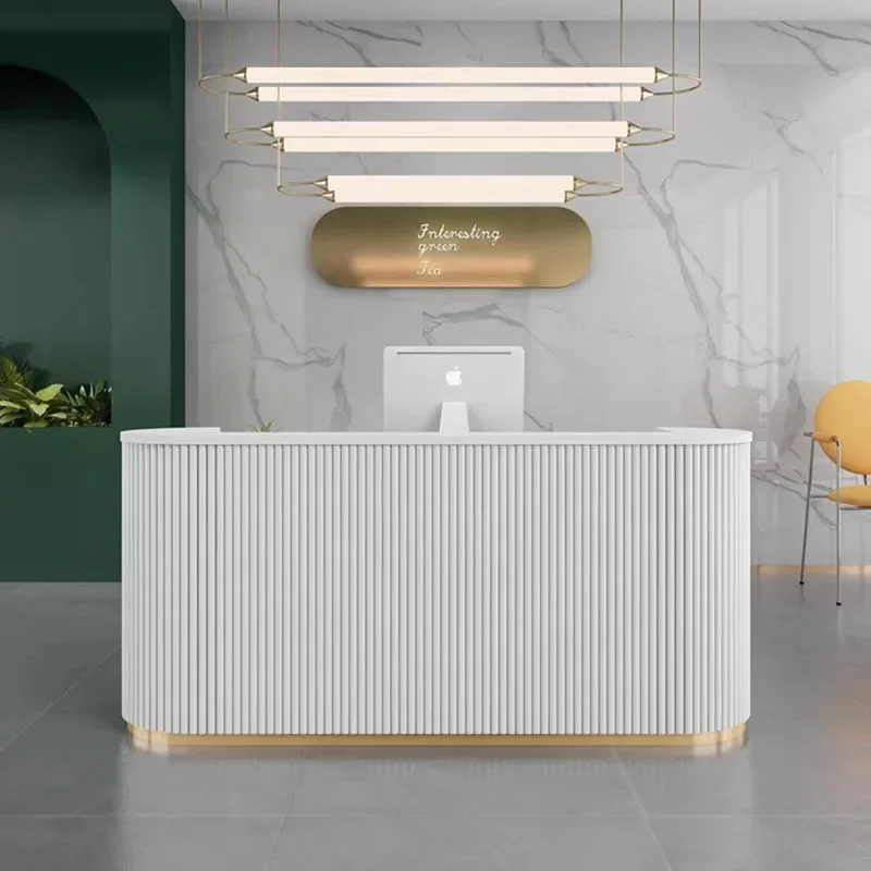 Modern Retail Shop Reception Desk Supermarket Beauty Office Hotel Counter Reception Desk Spa Theke Rezeption Front Furniture HDH