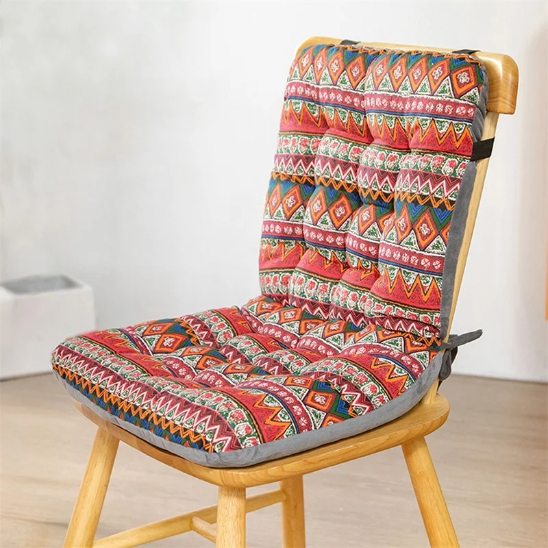 Chair Cushion Pads with Backrest Lightweight Tie up Soft Seat Cushion Pillow for Home Office Kitchen Desk Dining Chair 3