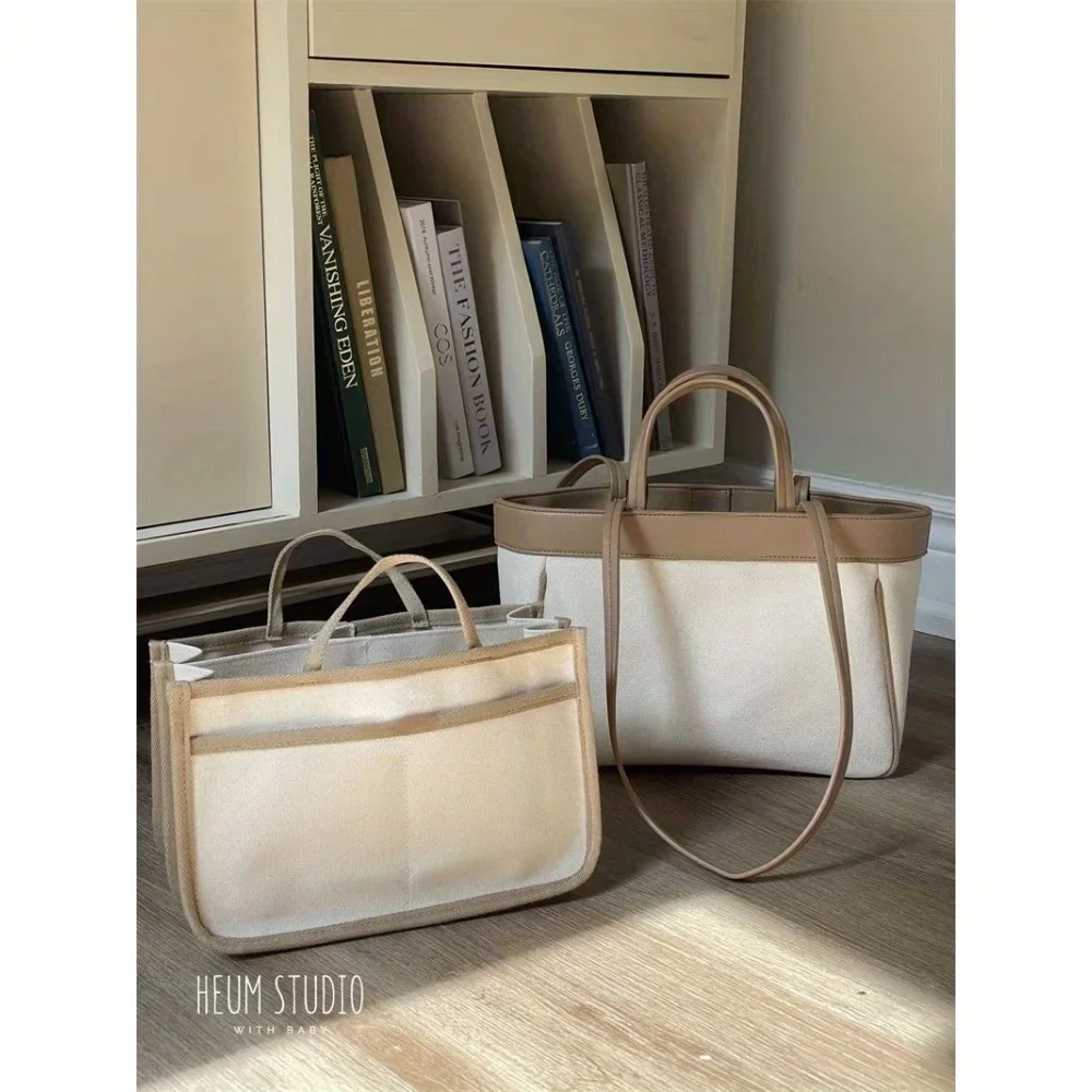 حقيبة كتف قماشية كاجوال للسيدات - حقيبة يد بلون مو...