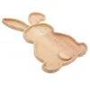 Bunny Dip Bowl Rabbit Serving Tray Bread Display Wooden Plate Shaped Board Khaki Fruit 2