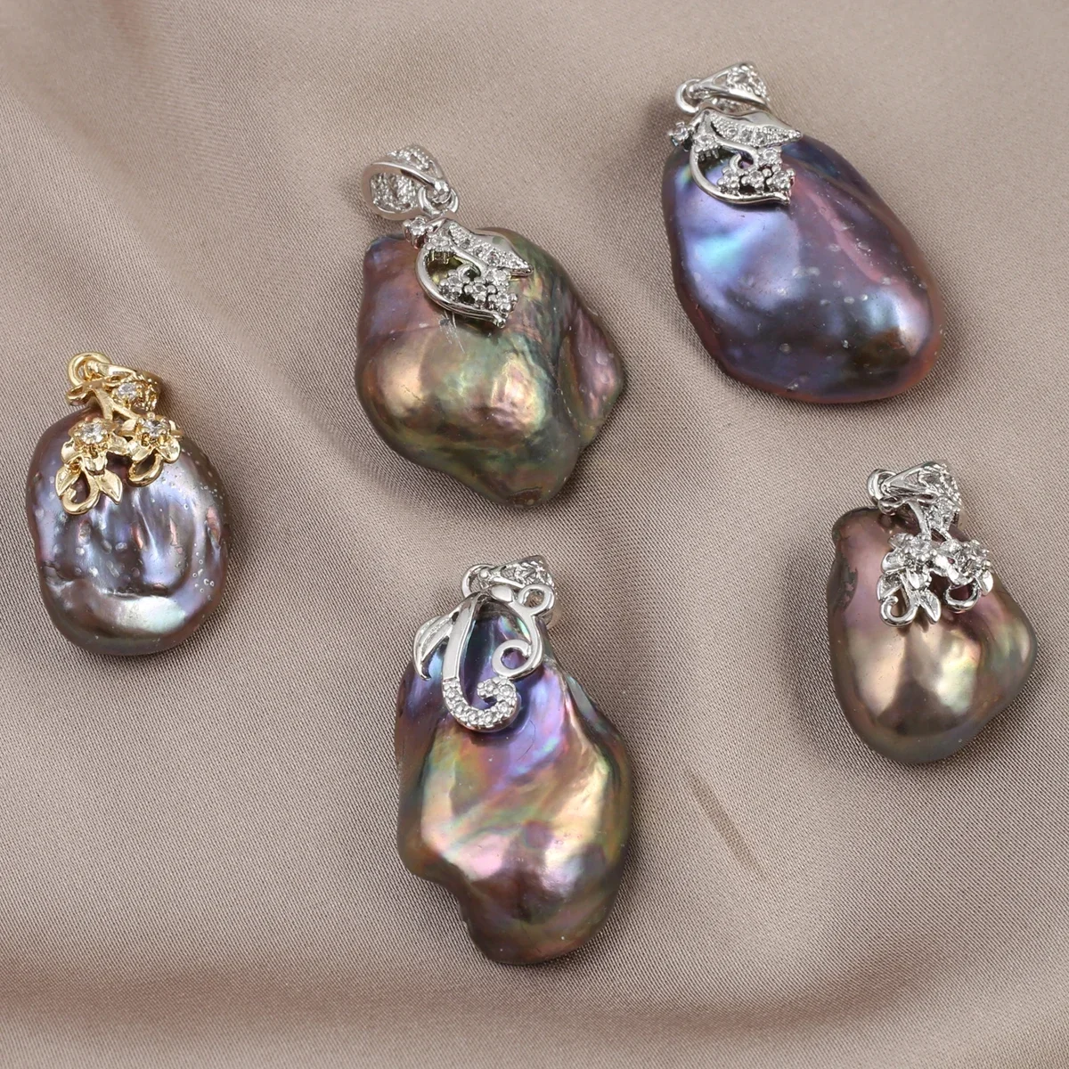 1PC Natural Pearl Pendant Irregular Natural Baroque Pearl Pendant Charm for Making DIY Jewelry Necklace Accessories 30x20mm 4