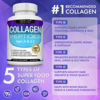 Collagen Peptides 1800มก. - สุขภาพเส้นผมและผิวหนัง, ต่อต้านวัย - ประเภท I,II,III,V,X, สุขภาพข้อต่อและกระดูก 6
